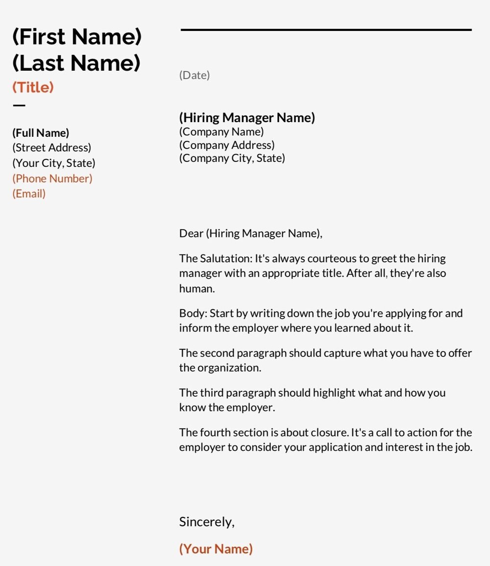 Cover Letter Layout (How to Write a Cover Letter with Examples)