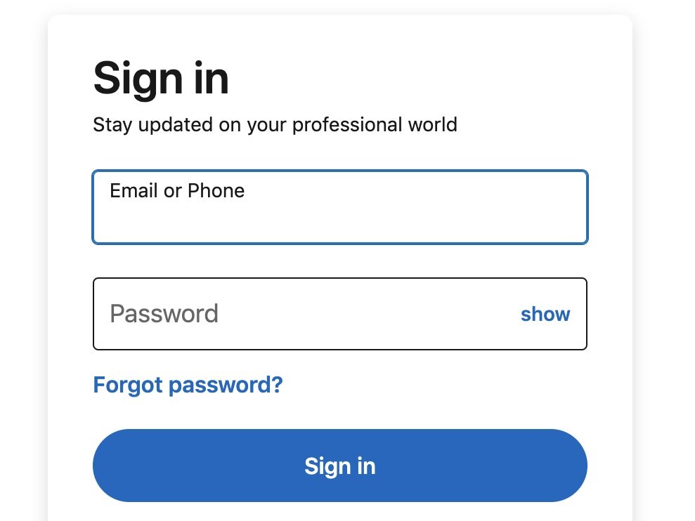 Step 1. - Sign into LinkedIn