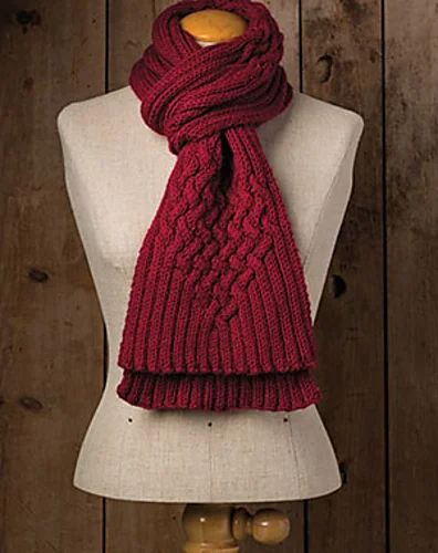 Basketweave (Reversible) Cable Scarf