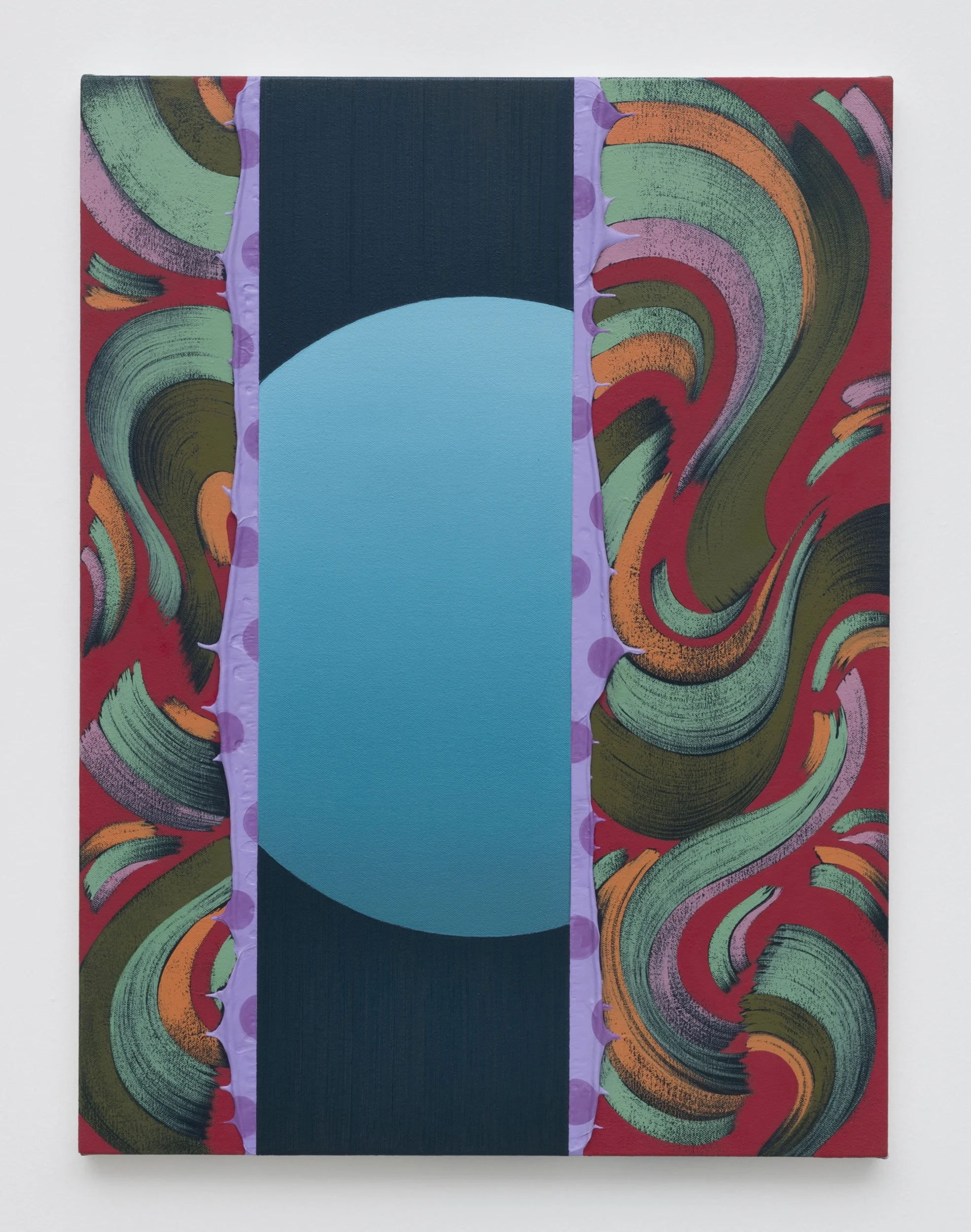 Alex Olson, Address , 2018, oil and modeling paste on canvas, 24 × 18 inches (60.9 × 45.7 cm)
