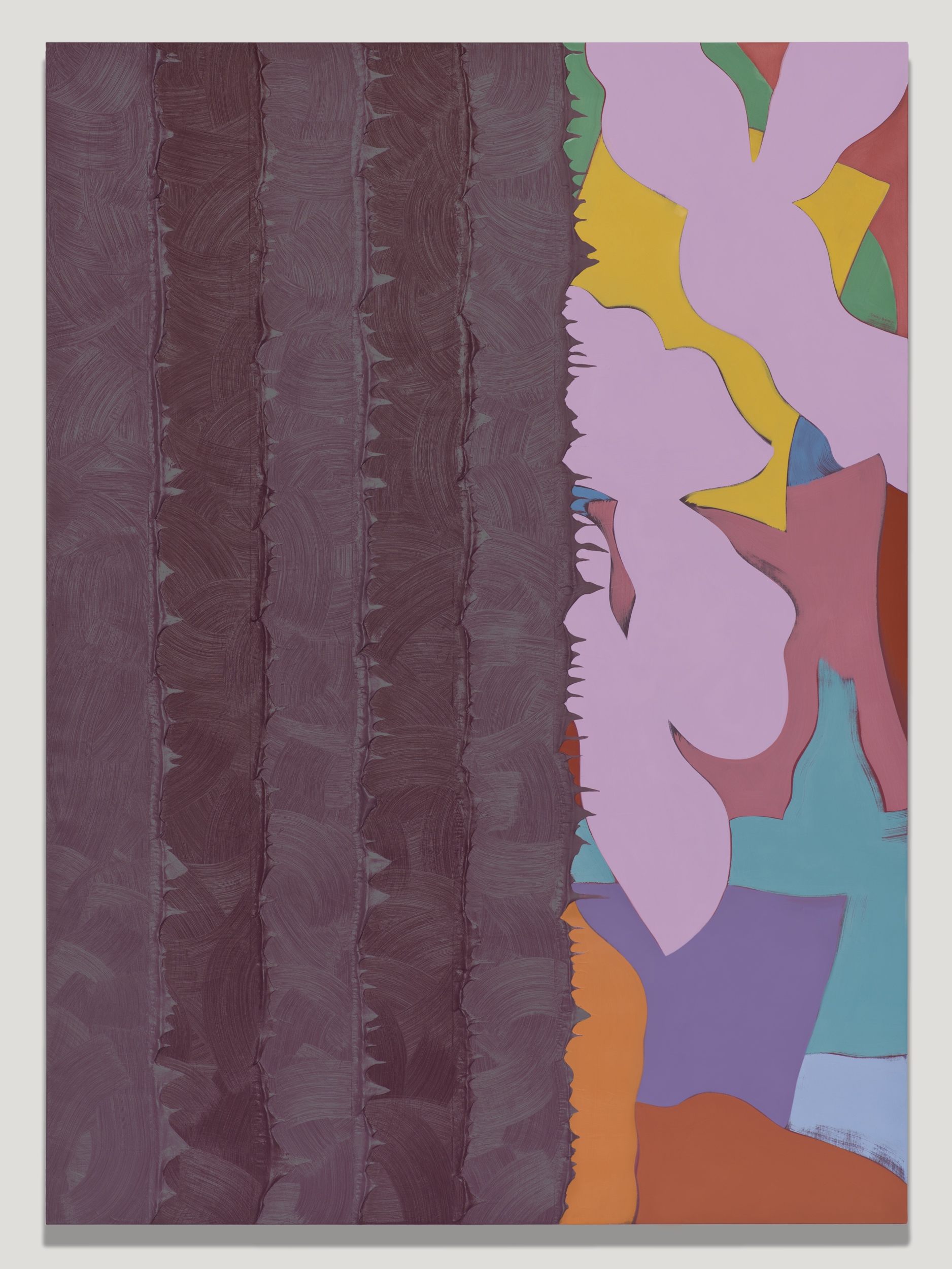 Alex Olson, Screen , 2015, oil and modeling paste on linen, 71 x 50 inches (180.3 x 127 cm)