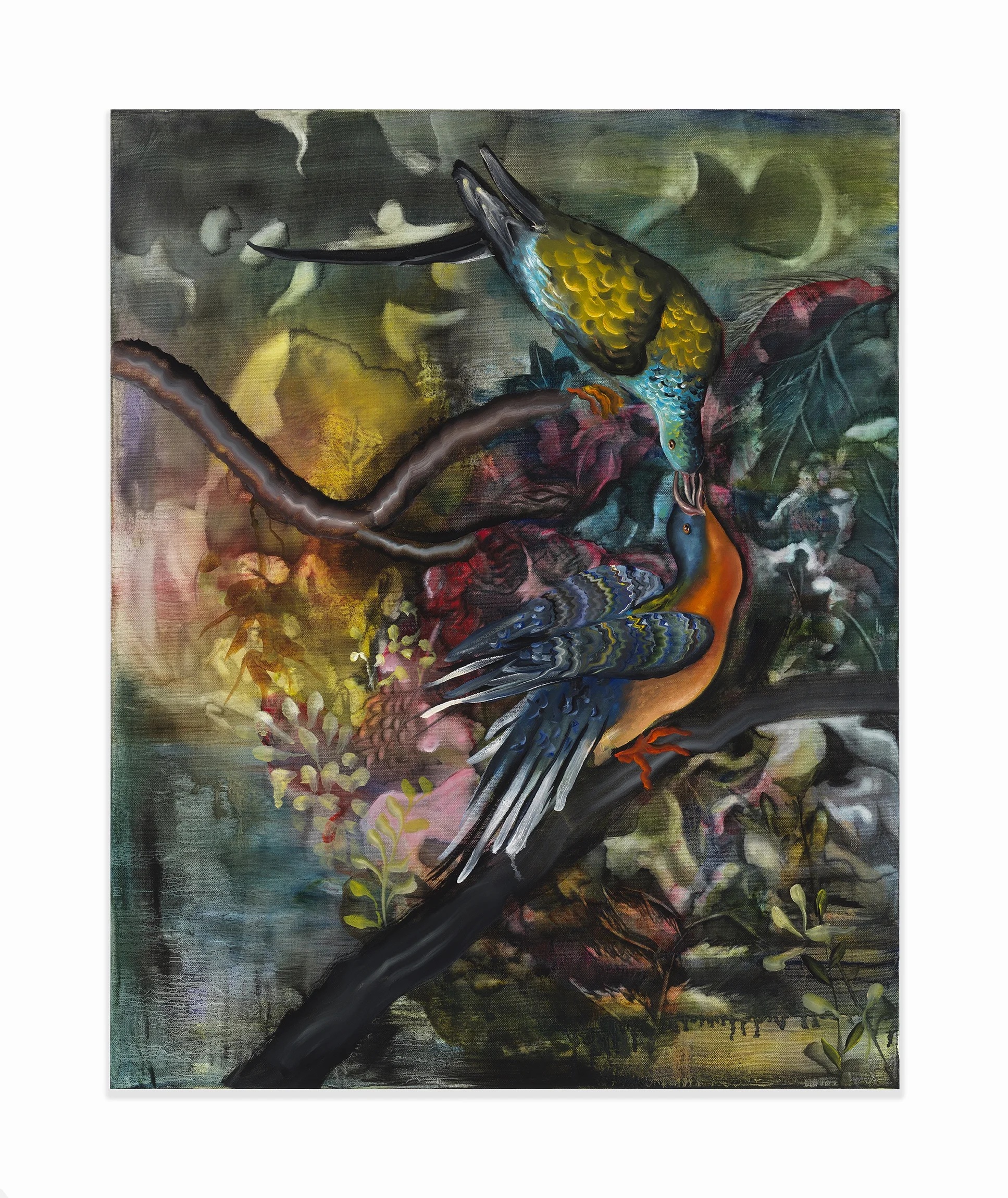 Autumn Ramsey, Feeders , 2018, oil on canvas, 30 x 24 inches (76.2 x 60.9 cm)