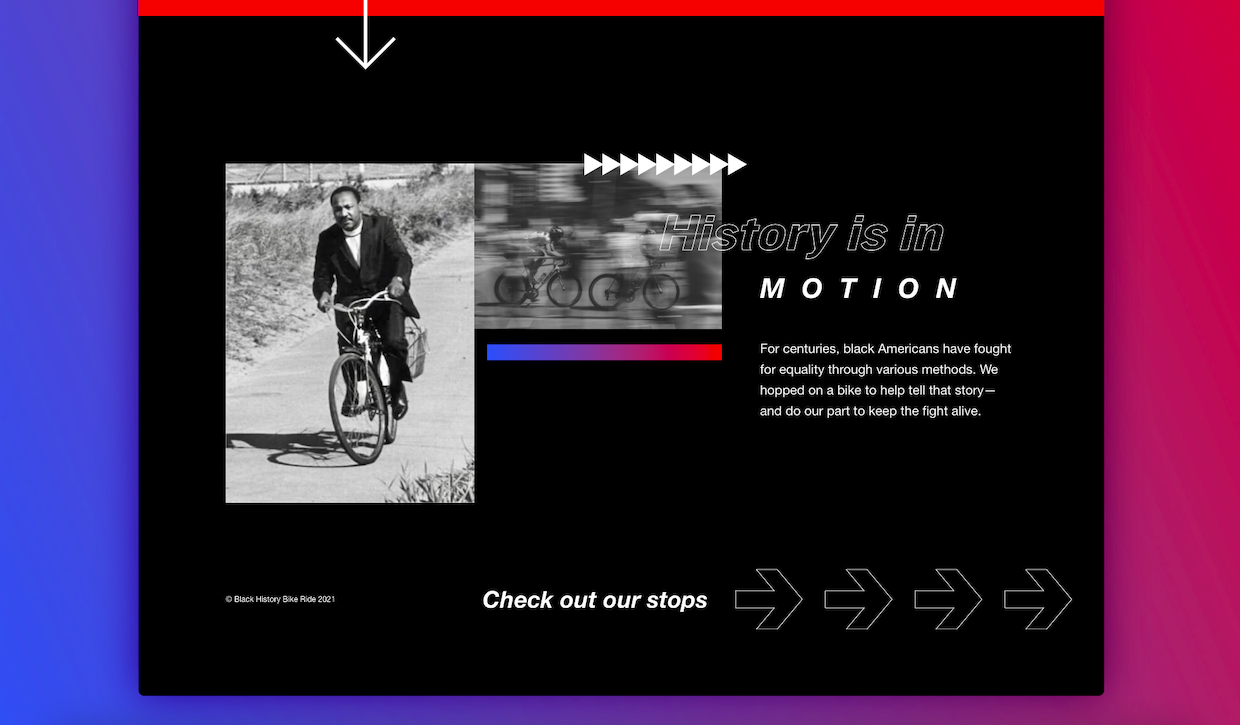 It also included detailed blurbs about each stop within the two different bike routes. These stops spanned across Austin, TX.  