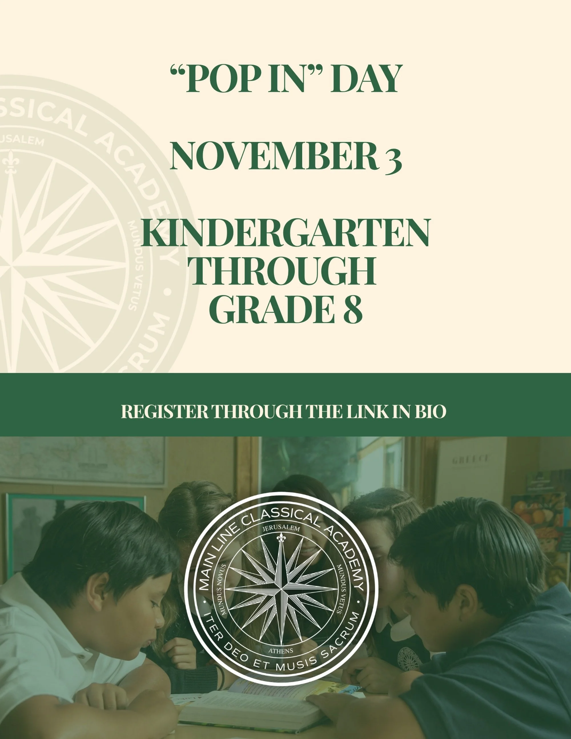 What could your child&rsquo;s school day look like?

Great stories. Math that inspires curiosity. French, music, and art. Time in the woods. Teachers who know your child.

Discover Main Line Classical Academy at our Pop-In Day on Tuesday, November 3,