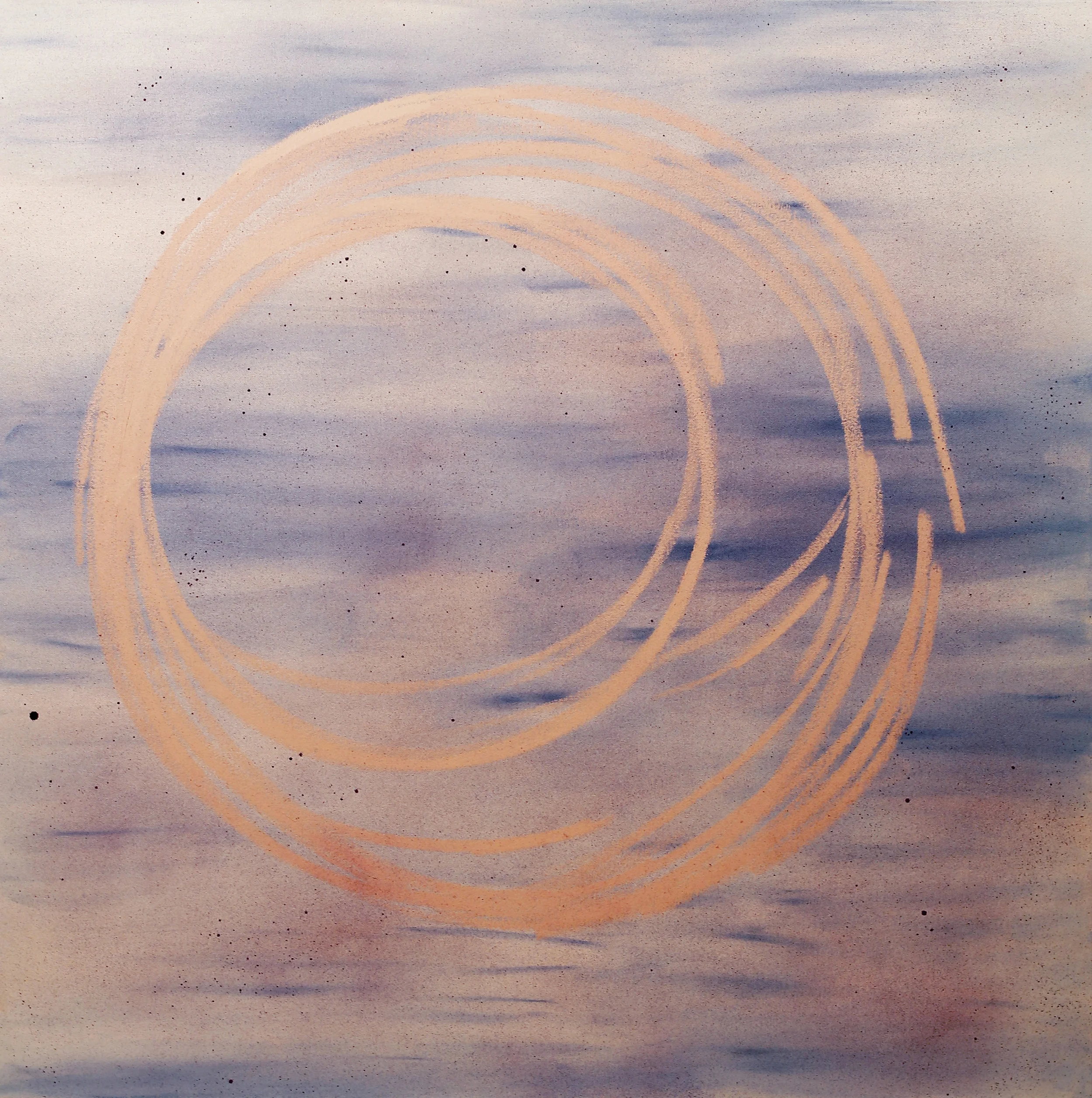 Untitled Object I. Acrylic, spray paint, oil on canvas. 36 x 36 x 1 ½ in. Executed in 2017.