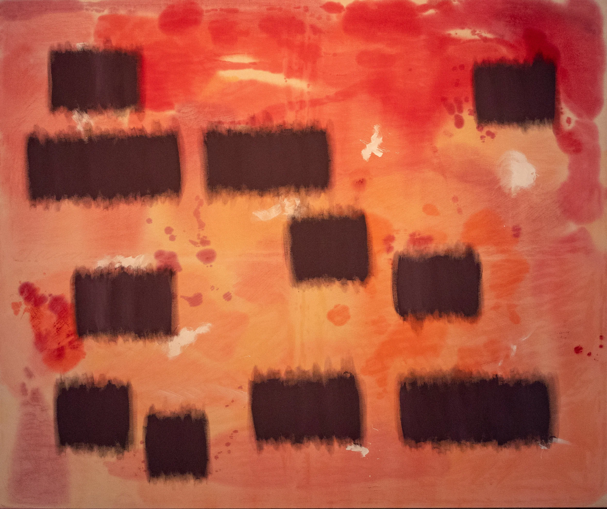 Hestia. Oil, vinyl, enamel on canvas. 60 x 72 x 1 ½ in. Executed in 2019.