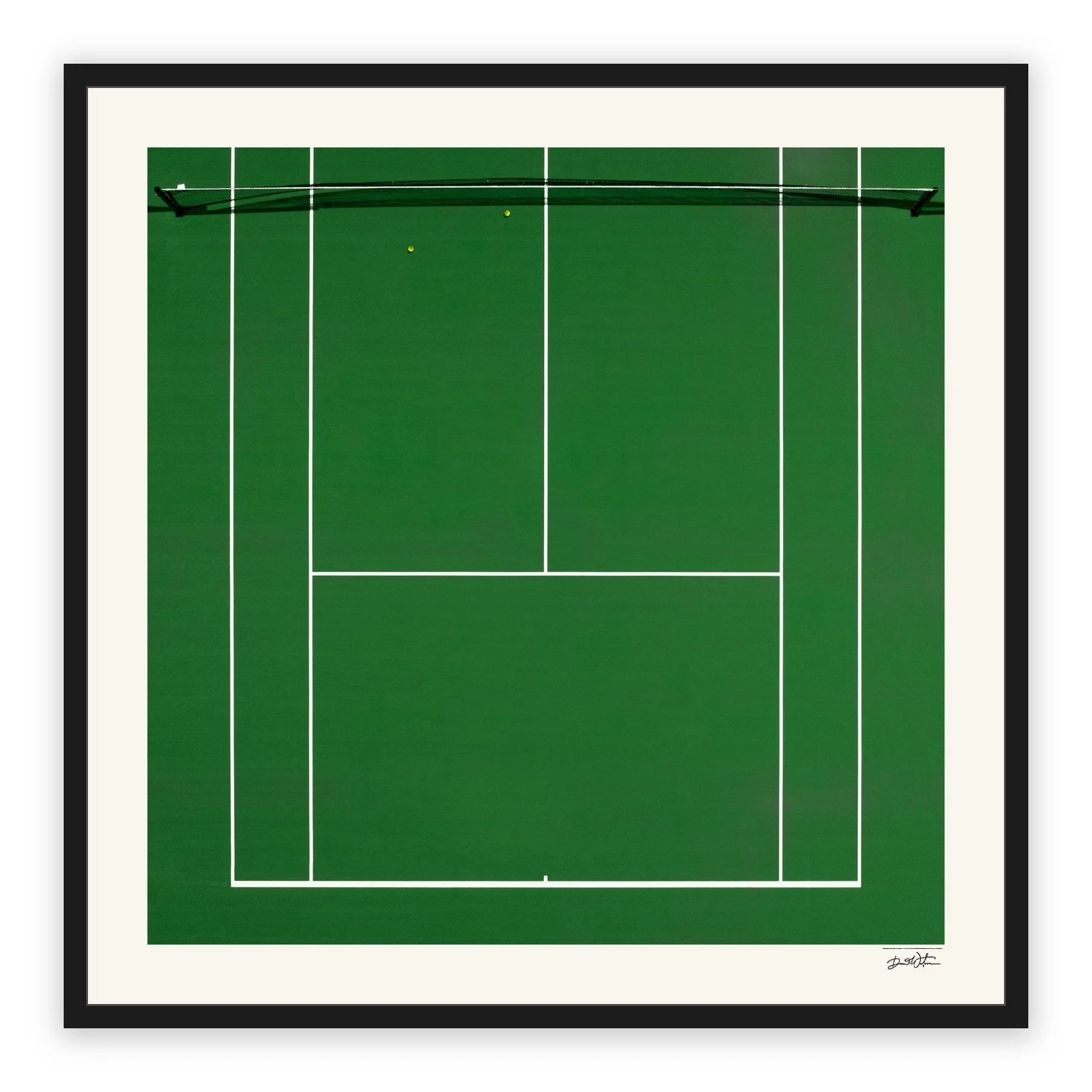 All Court Up - Tennis #3 – limited edition fine art photographic print by Dani Watson in a black frame
