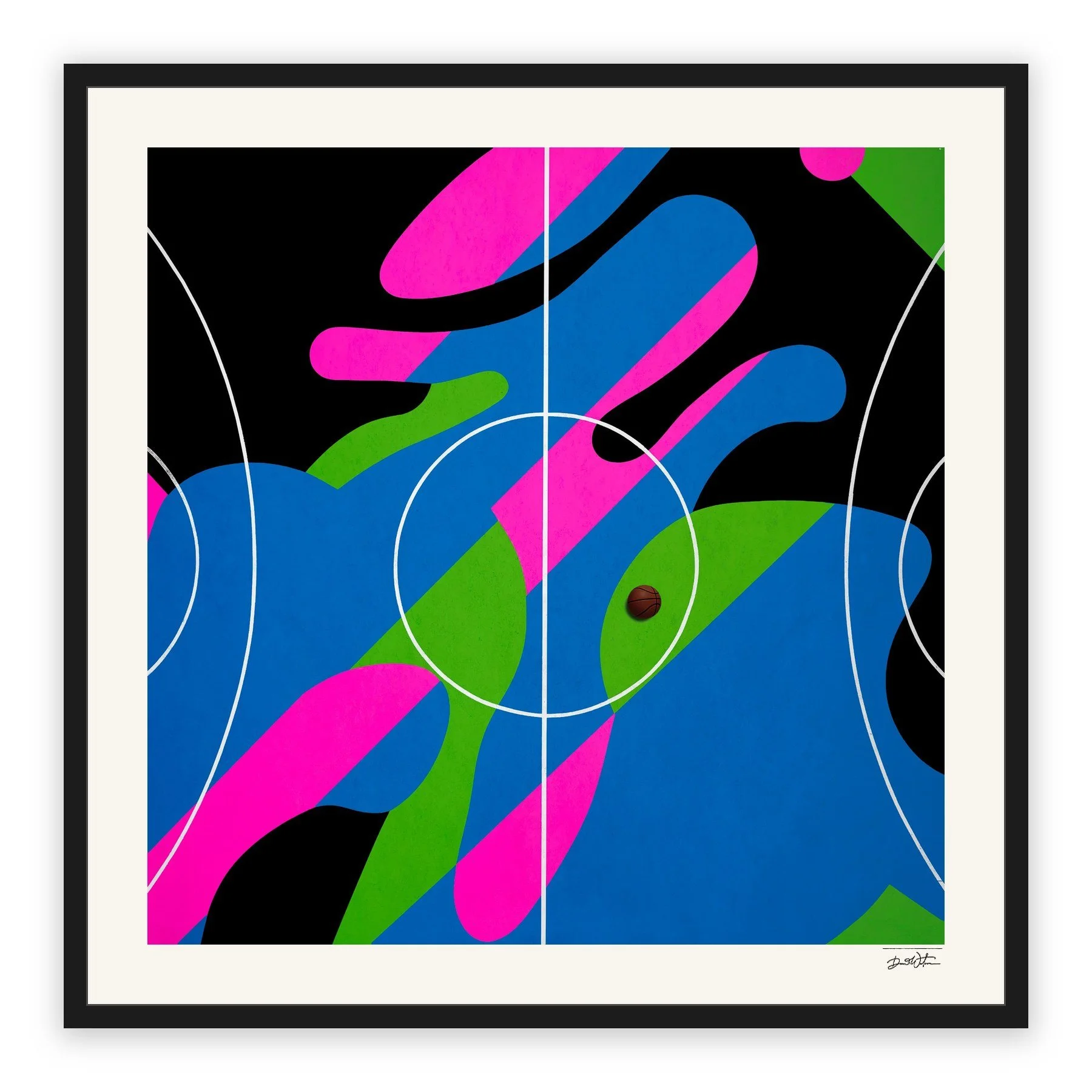 All Court Up - Basketball #2 – limited edition fine art photographic print by Dani Watson in a black frame