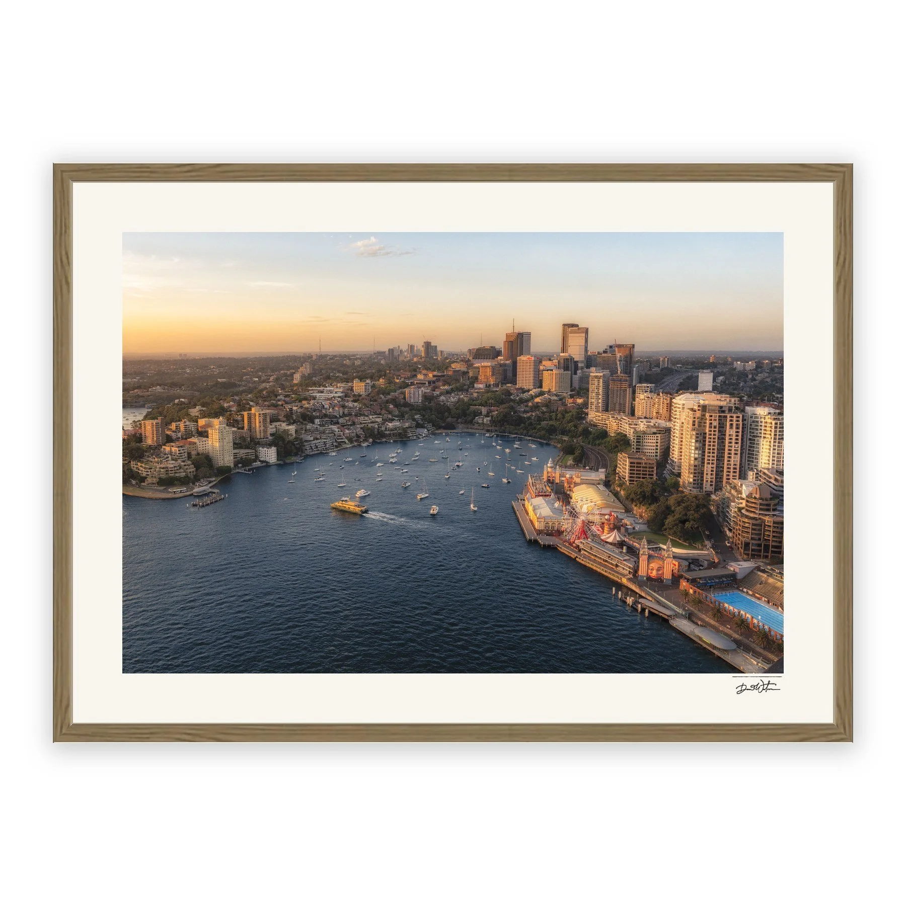 Lavender Bay, Sydney – limited edition fine art photographic print by Dani Watson in a raw oak frame