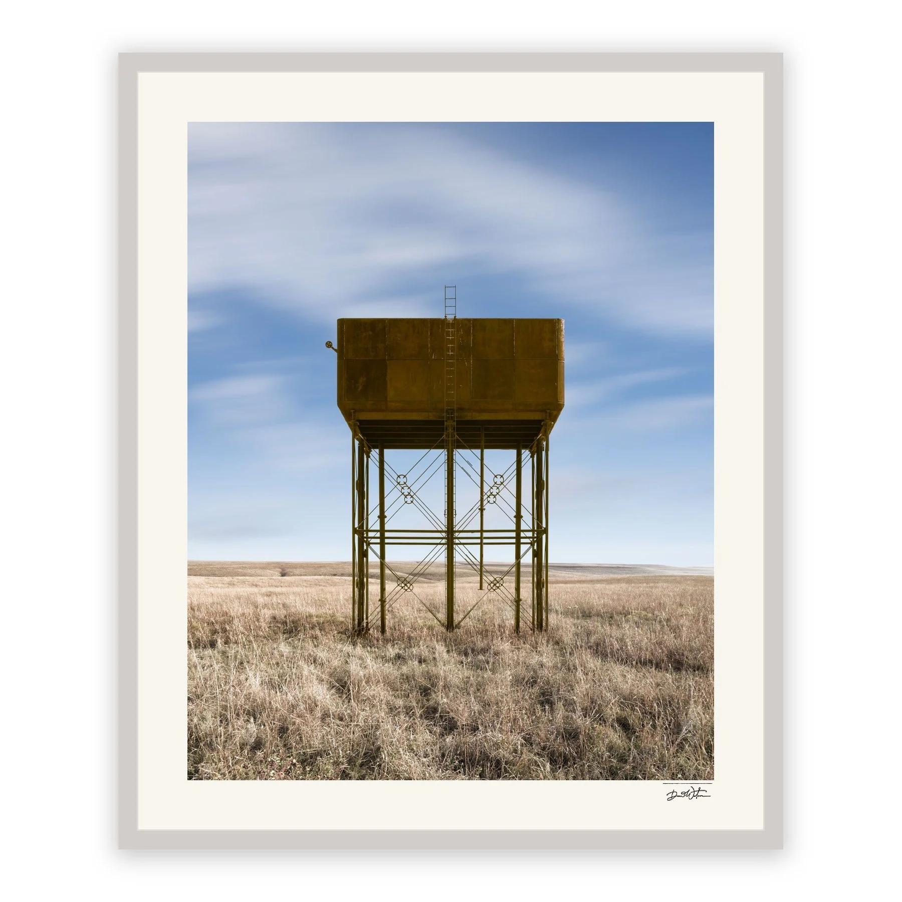 The Old Water Tank – limited edition fine art photographic print by Dani Watson in a white frame