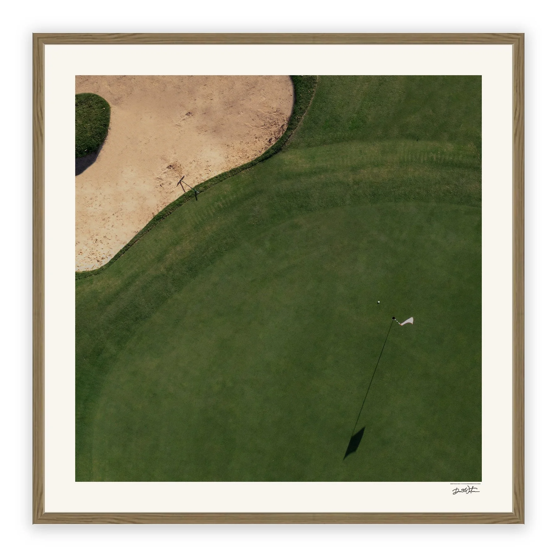 All Court Up - Golf #2 – limited edition fine art photographic print by Dani Watson in a raw oak frame