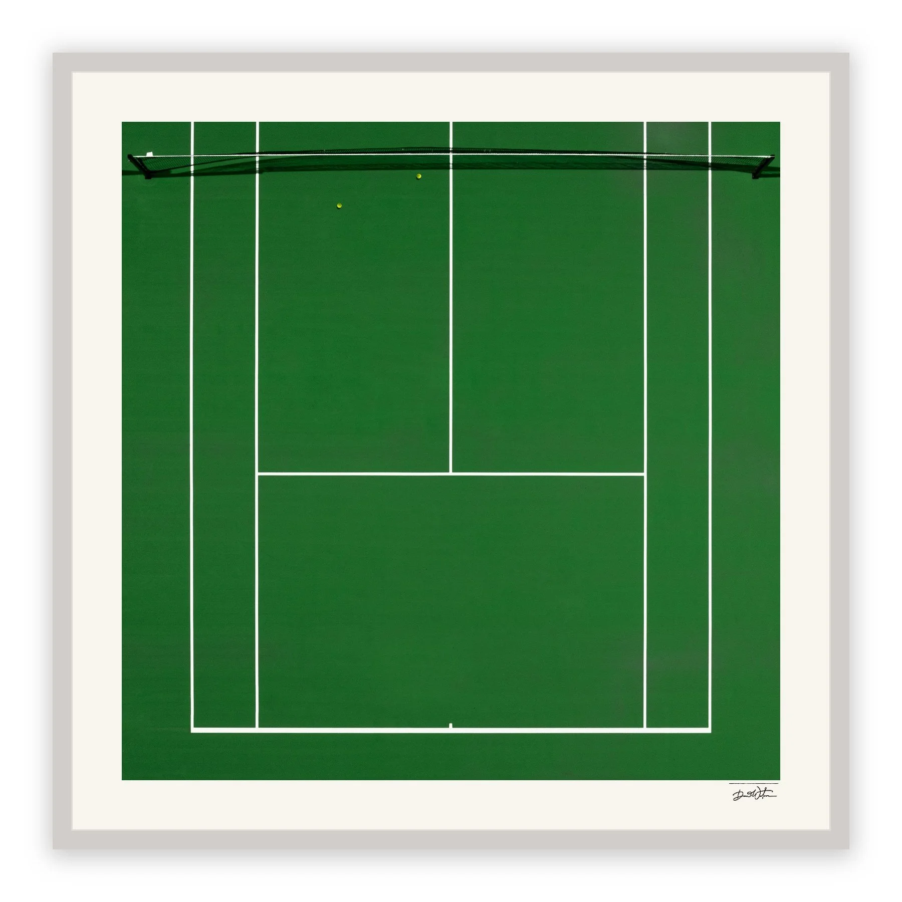 All Court Up - Tennis #3 – limited edition fine art photographic print by Dani Watson in a white frame