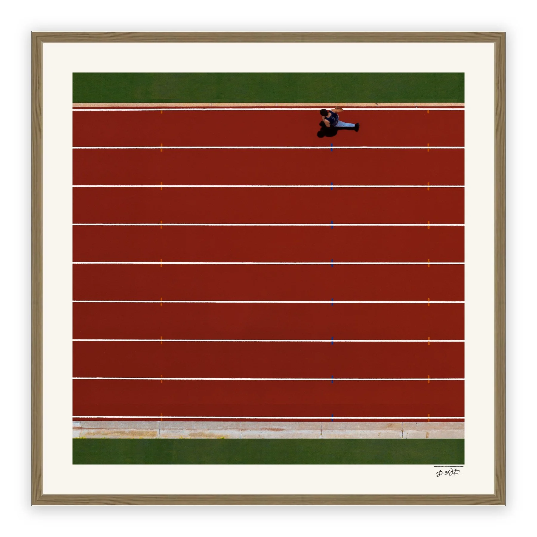 All Court Up - Athletics #2 – limited edition fine art photographic print by Dani Watson in a raw oak frame
