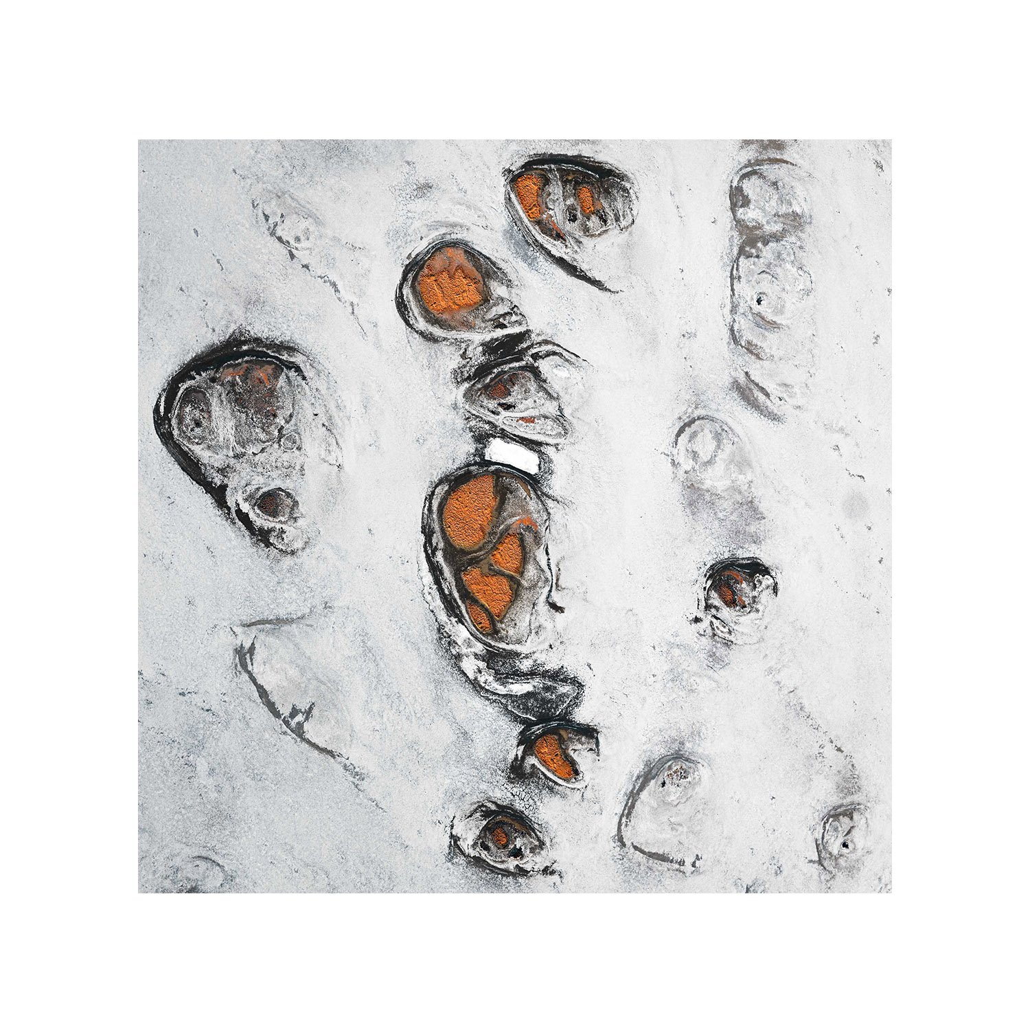 Desert Dance, an abstract square aerial photograph of Lake Eyre
