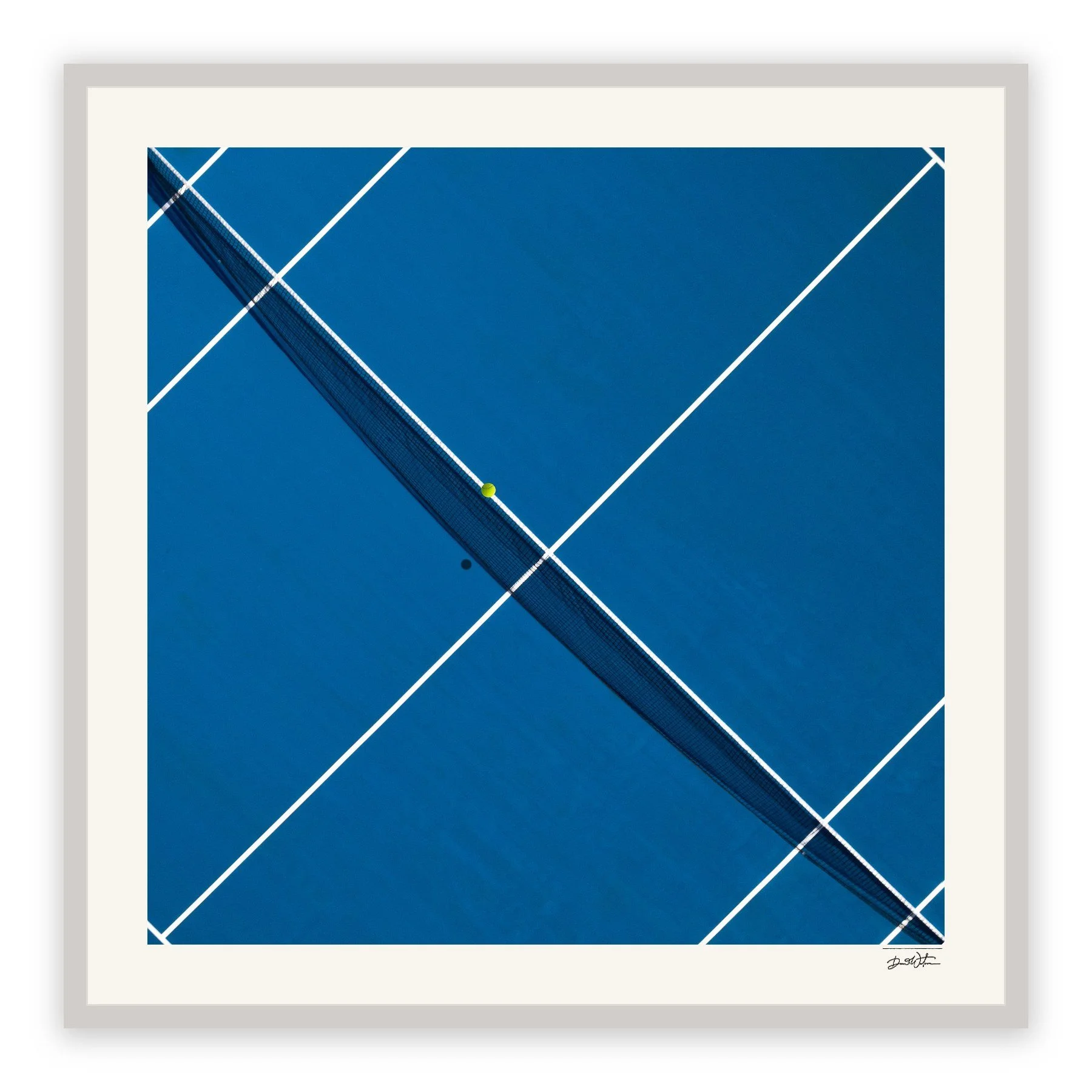 All Court Up - Tennis #1 – limited edition fine art photographic print by Dani Watson in a white frame