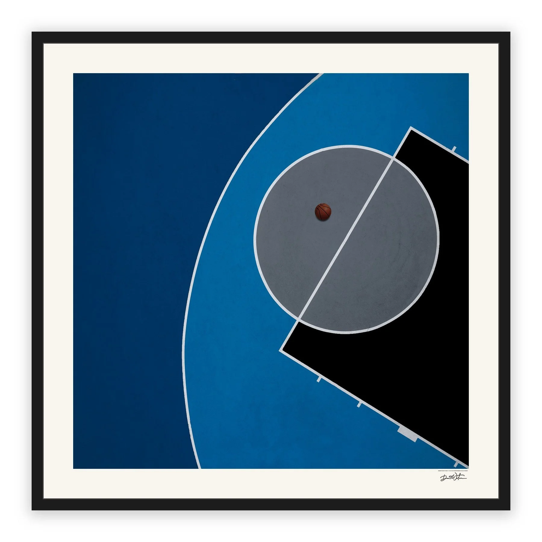 All Court Up - Basketball #3 – limited edition fine art photographic print by Dani Watson in a black frame