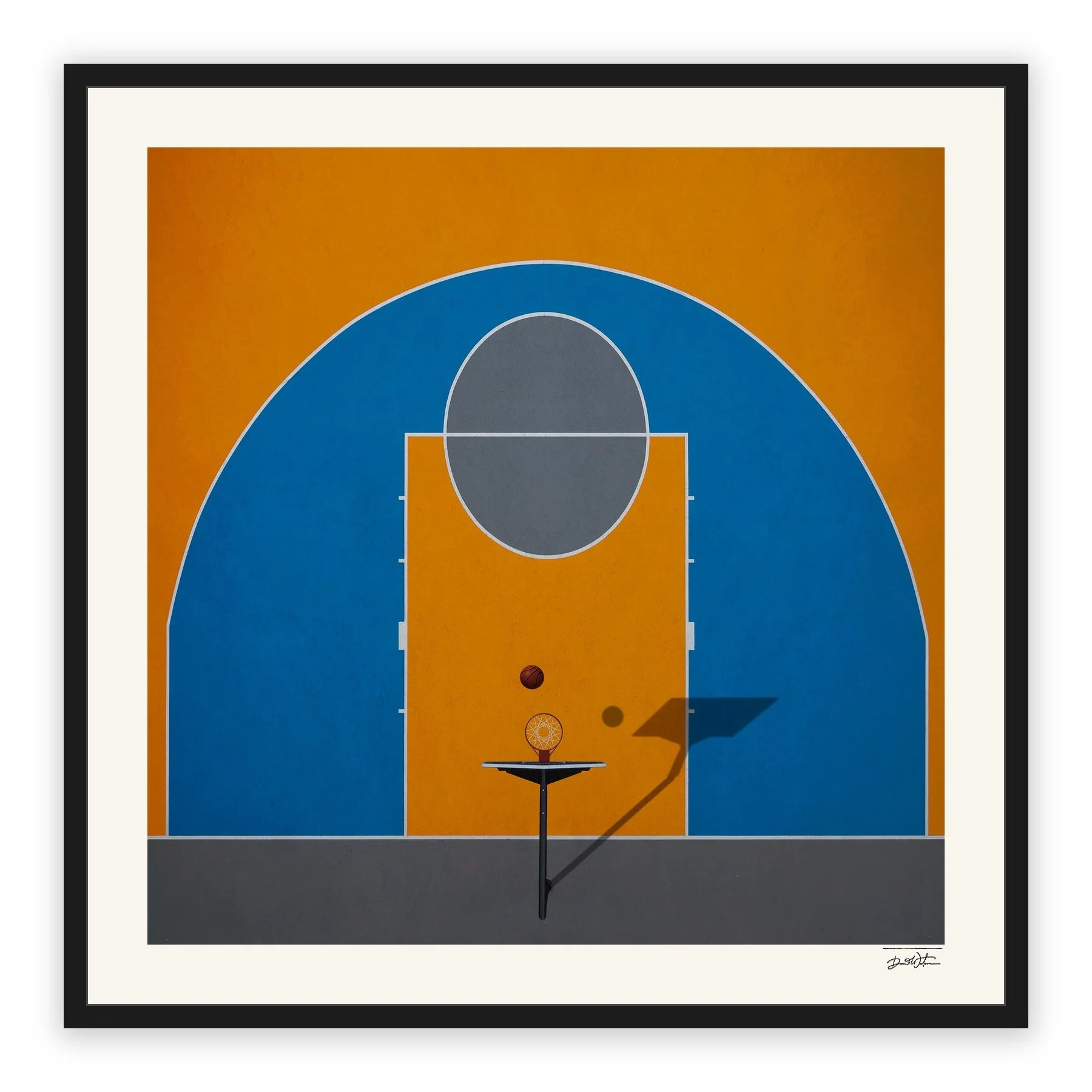 All Court Up - Basketball #4 – limited edition fine art photographic print by Dani Watson in a black frame