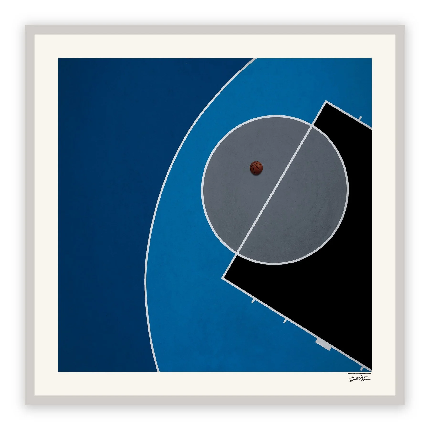 All Court Up - Basketball #3 – limited edition fine art photographic print by Dani Watson in a white frame