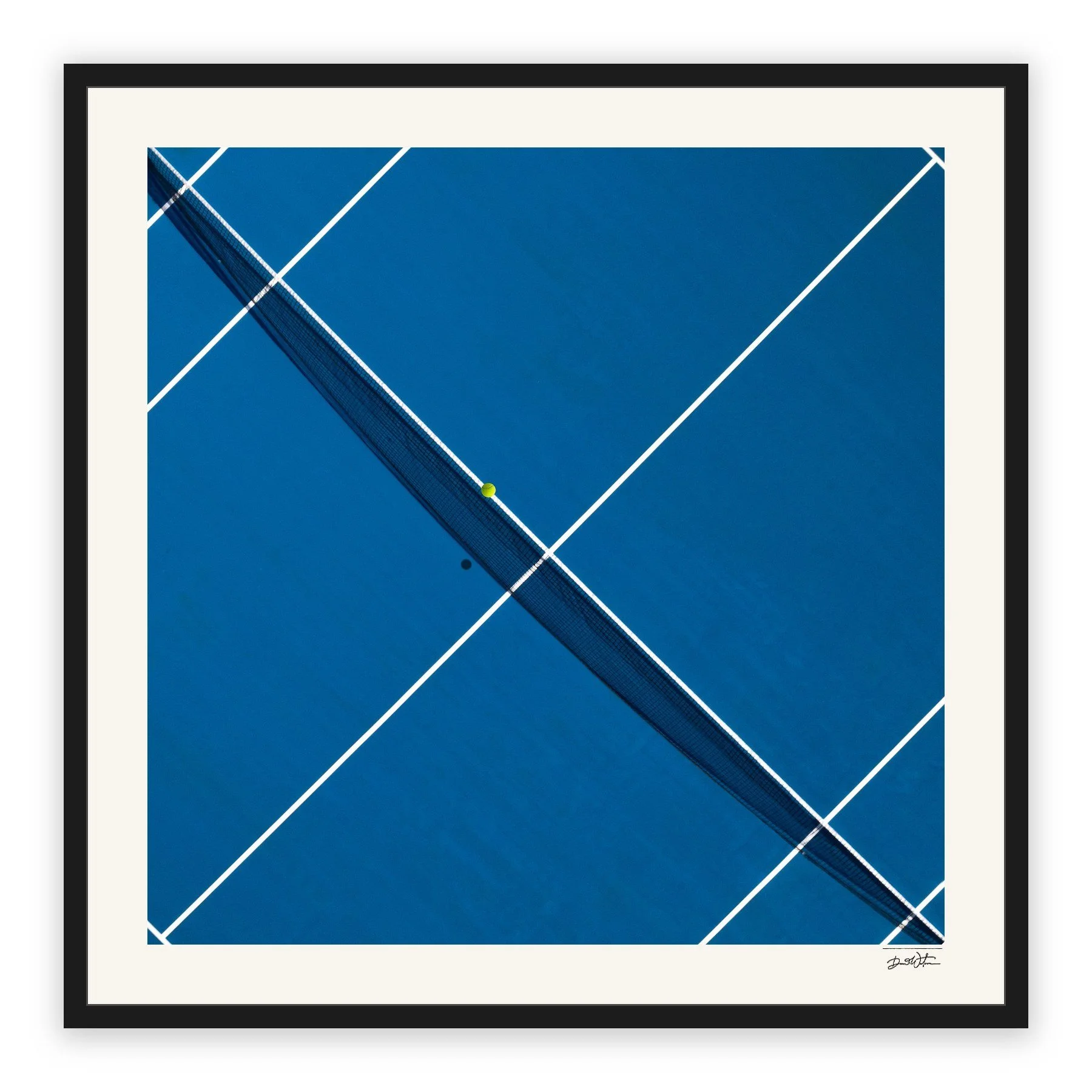 All Court Up - Tennis #1 – limited edition fine art photographic print by Dani Watson in a black frame
