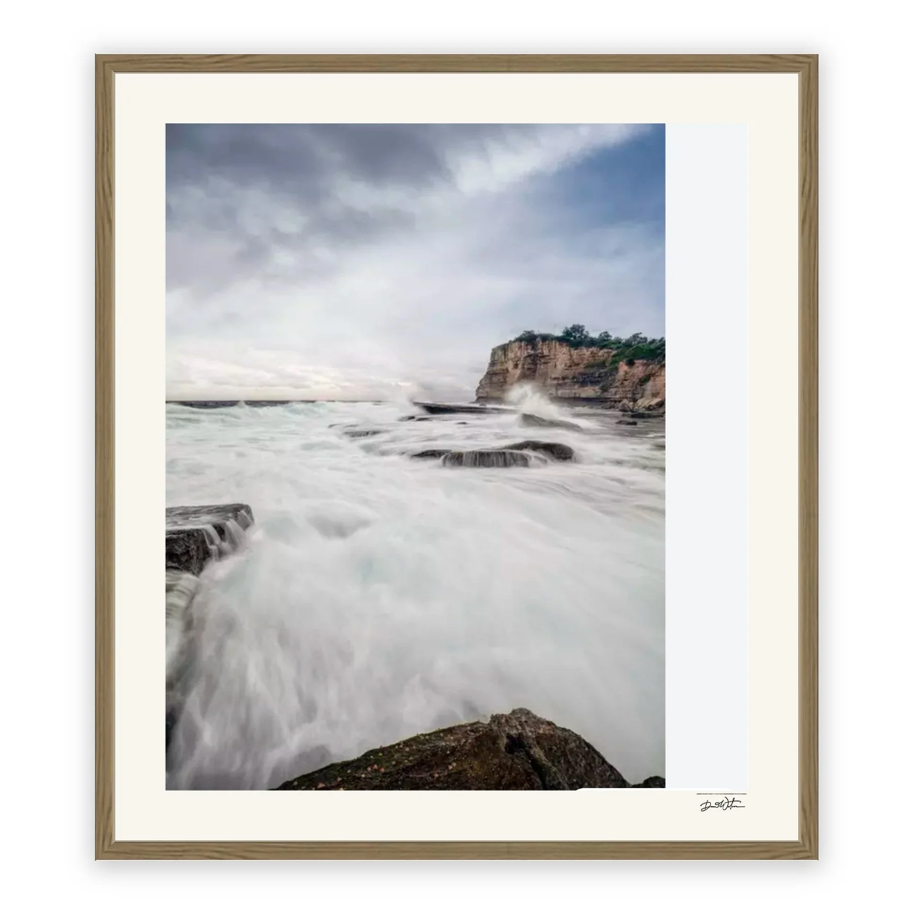 Swirl – limited edition fine art photographic print by Dani Watson in a raw oak frame