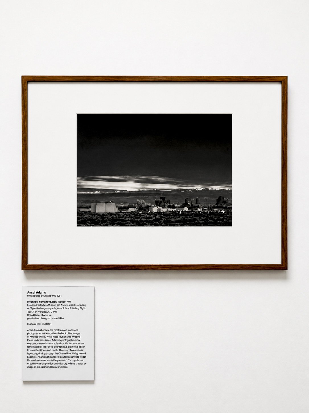 Black-and-white photography display in the Ansel Adams section at Bayside Gallery