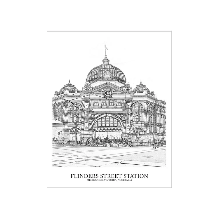 Melbourne line art