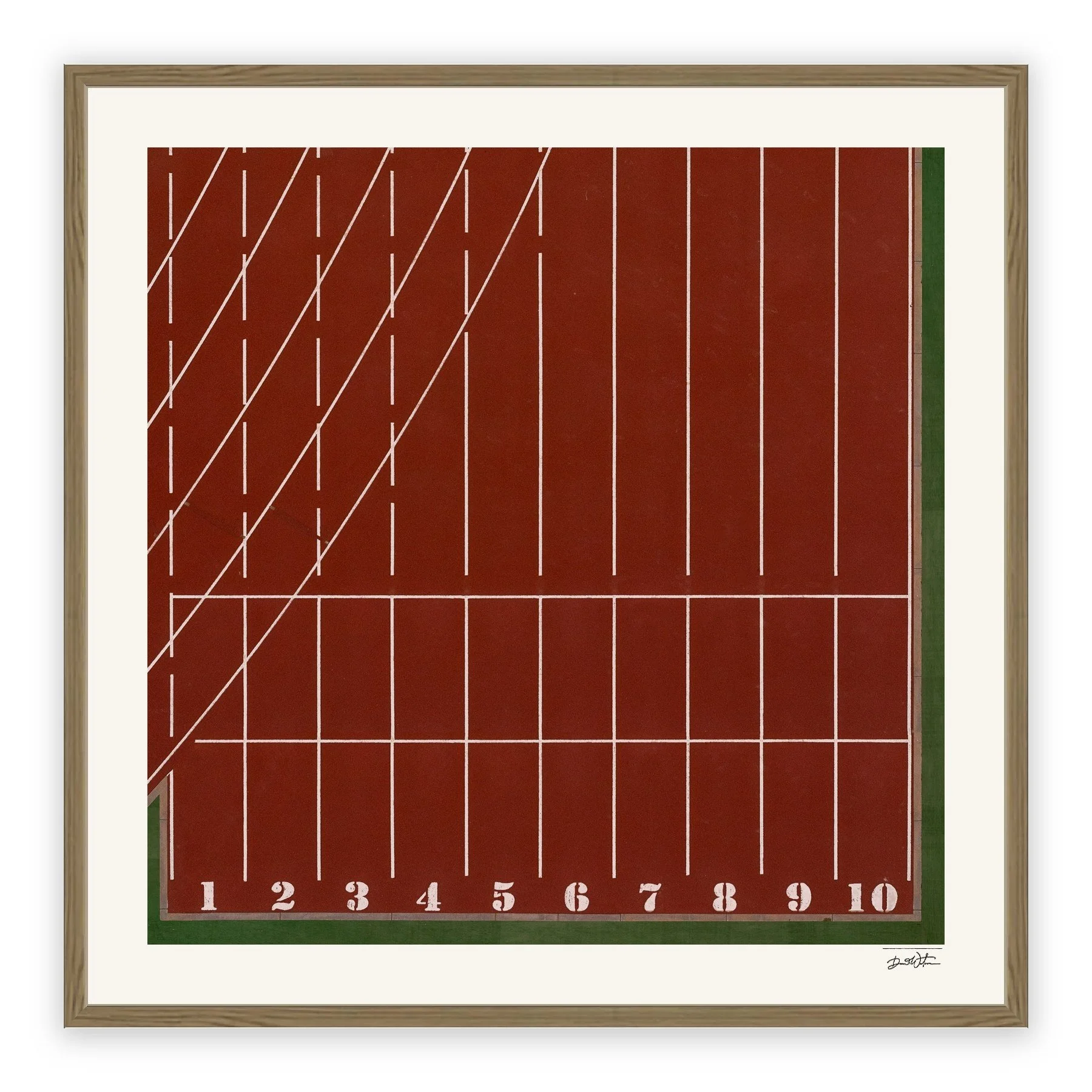All Court Up - Athletics #01 – limited edition fine art photographic print by Dani Watson in a raw oak frame