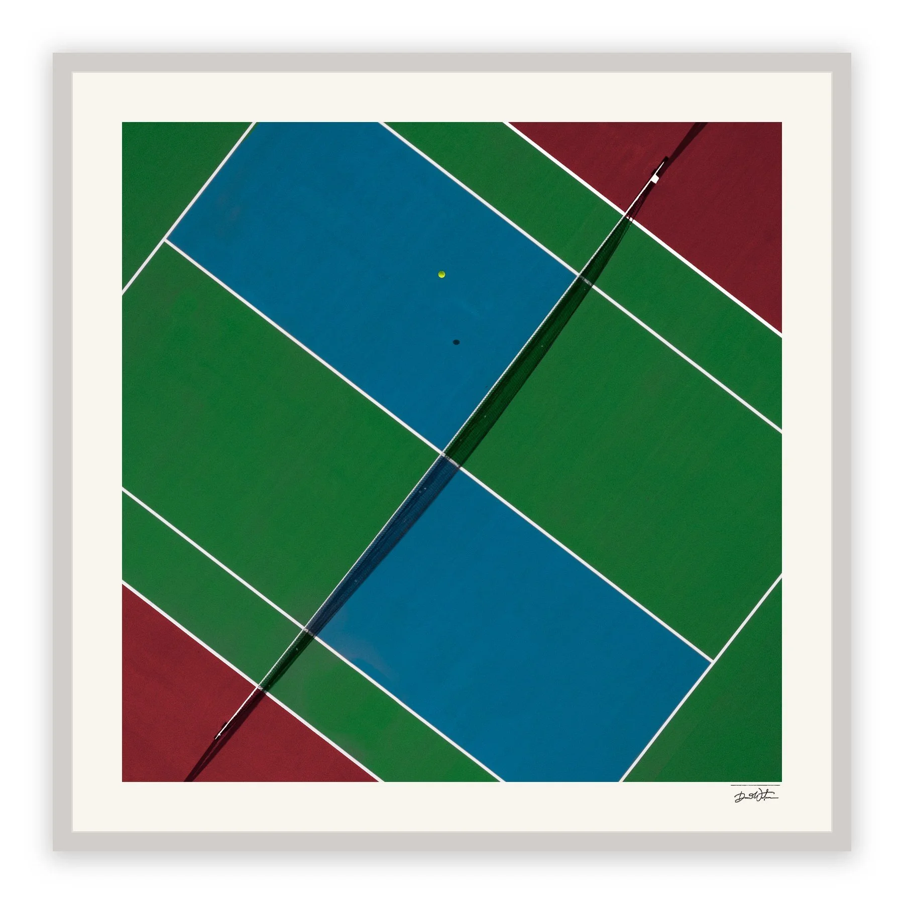 All Court Up - Tennis #2 – limited edition fine art photographic print by Dani Watson in a white frame