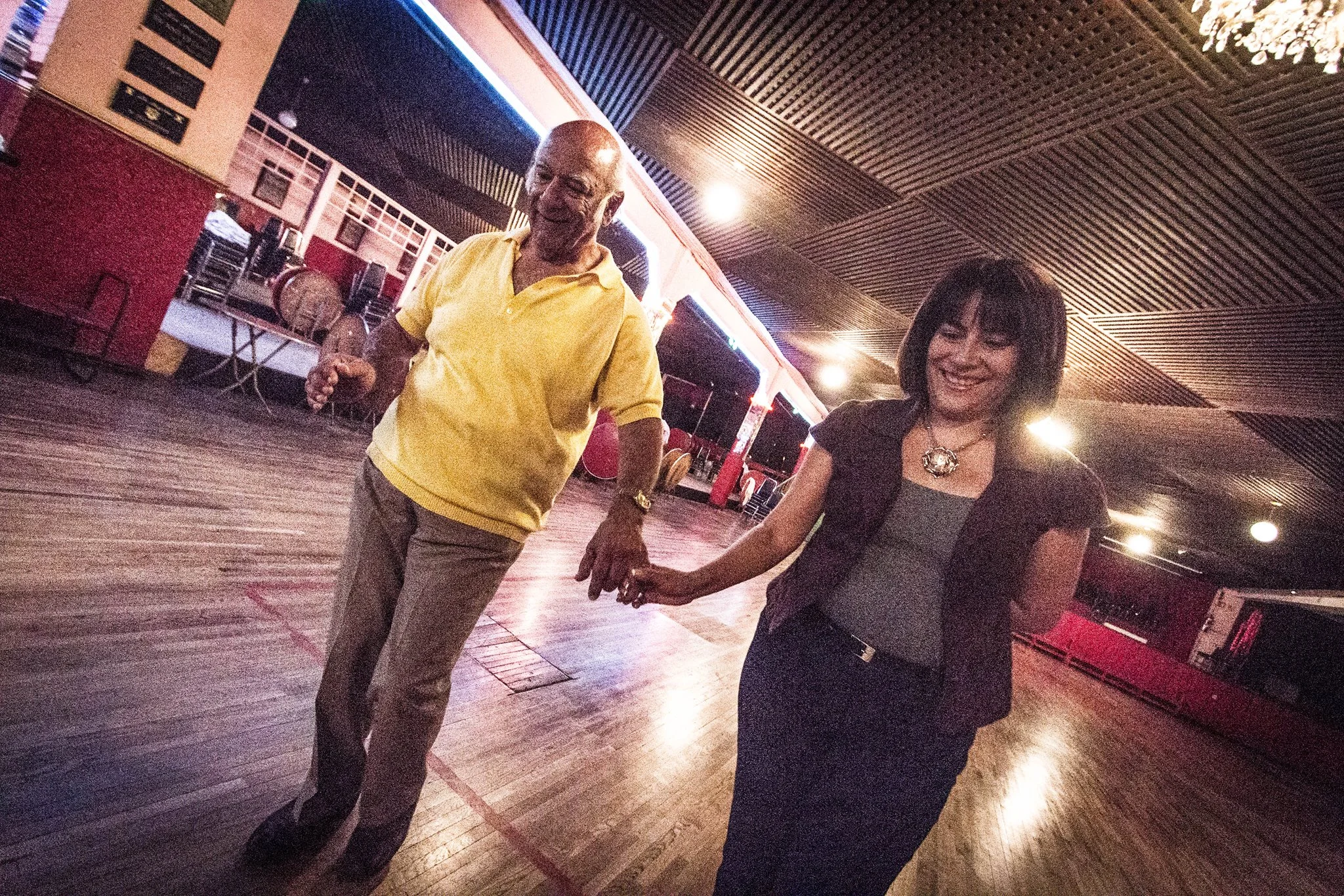 COSER, Pareja de baile de la clase de los martes de danzón del Mtro. Gerardo Hernández “El Borrego”. Salón Los Angeles, CDMX, 2015.