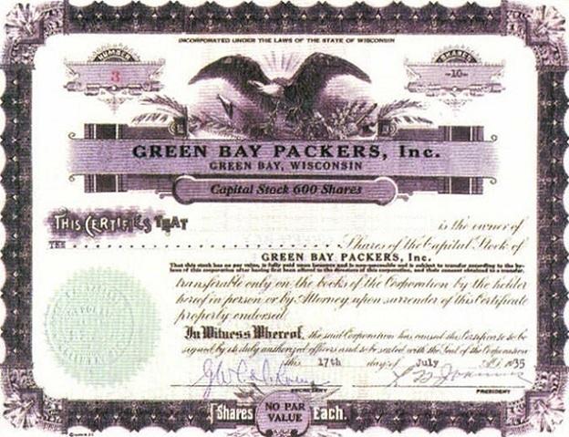 green bay packers shares for sale