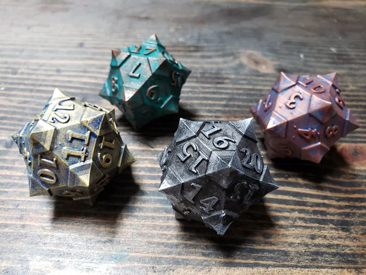 Our new 50mm health counter dice. Be careful when you turn them or you might lose some health!