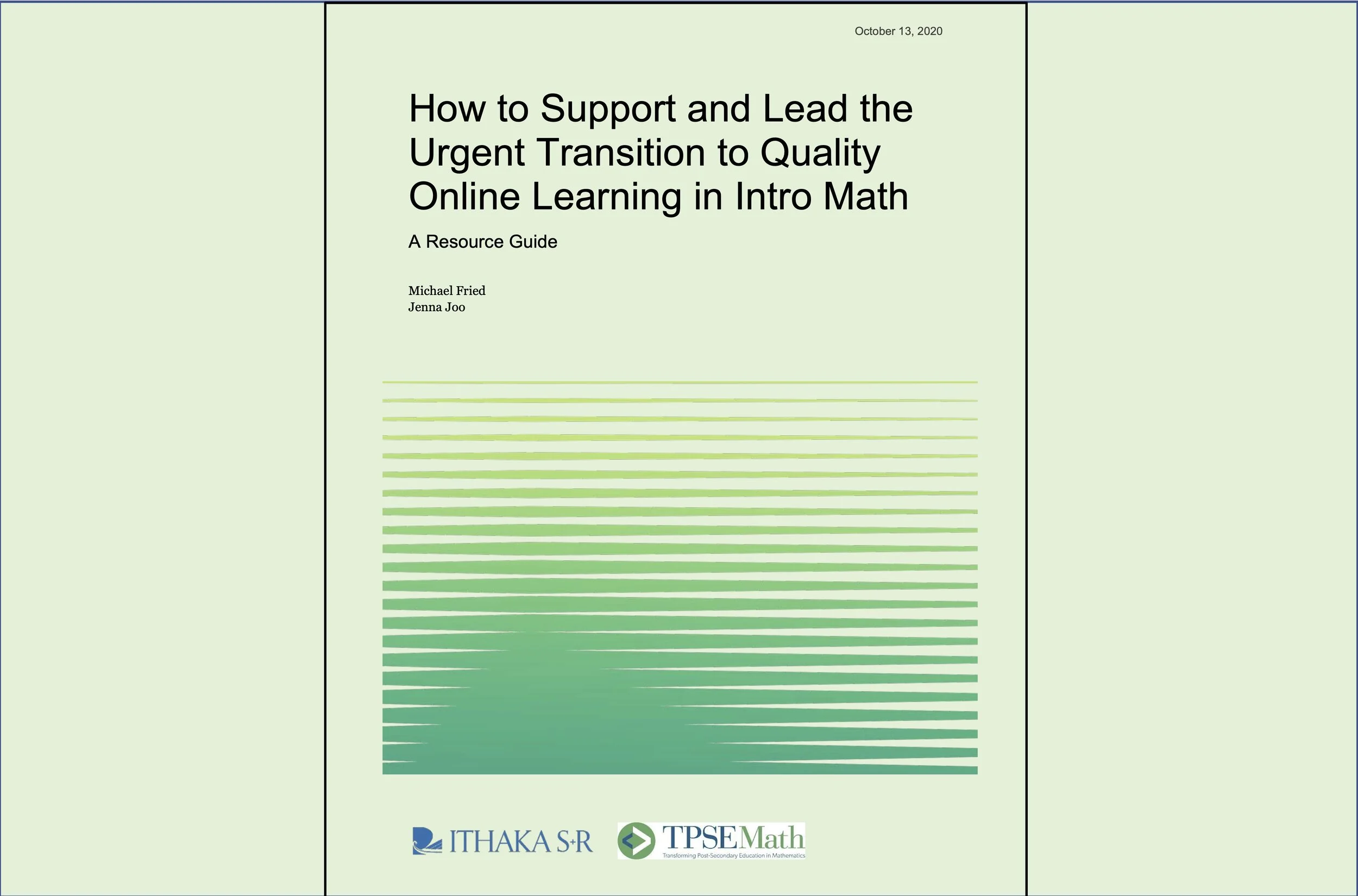 Meeting the Challenge of Online Learning in Mathematics