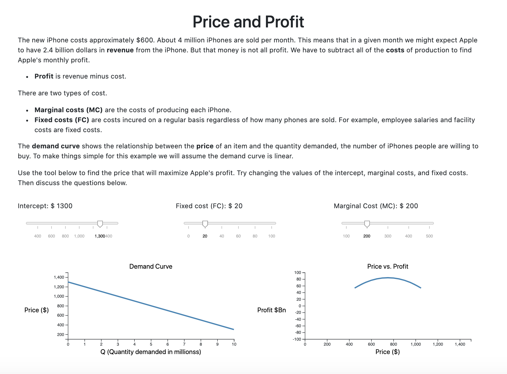 Economics Makes College Algebra Come Alive