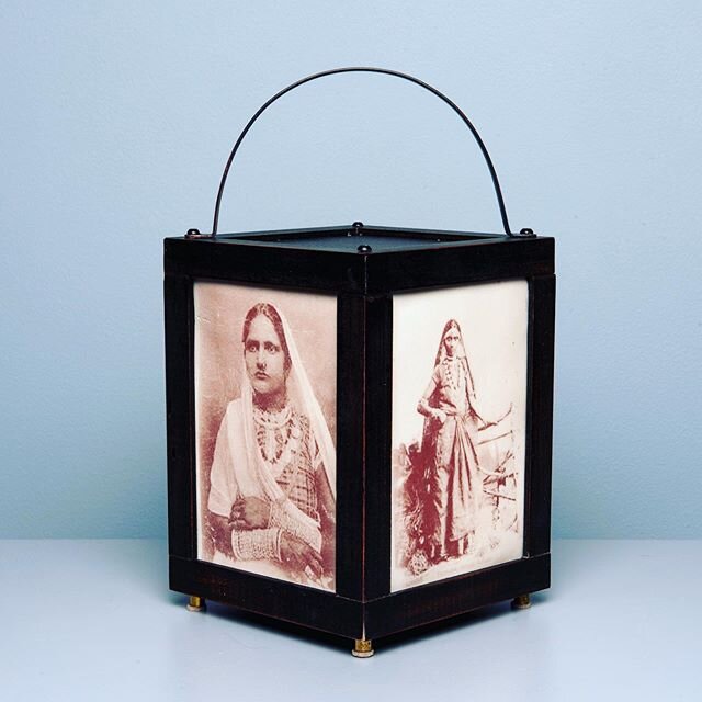 Day 4: one of the Illumination series of lanterns shedding light on the lives of the first Indian women to cross the ocean to the Caribbean to work as indentured labourers. Hand made porcelain, hand pressed tiles, wood, steel, LED socket/light, lante