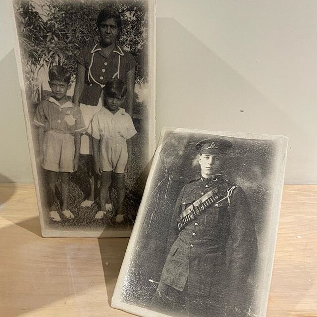 Working on ancestry. My grandfather lied about his age to get into WWI. My fathers cousins sister with her children - one of whom I&rsquo;m working with to piece together our families histories. #diversity #sculpture #ccgg #buildingblocks #archivalph