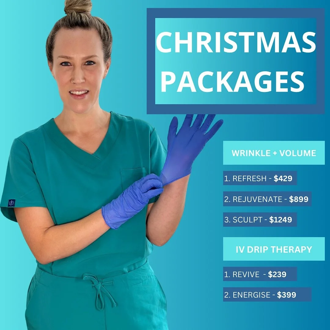 Our Christmas Packages are here 20% OFF 🫢🥳 SWIPE TO SEE 👉
.
🔹REFRESH: Upper Face Wrinkle Reduction (Frown, Crows, Forehead) - now ONLY $429 valued at $540
.
🔹REJUVENATE: Upper Face Wrinkle Reduction and Lip Enhancement (Frown, Crows, Forehead &a