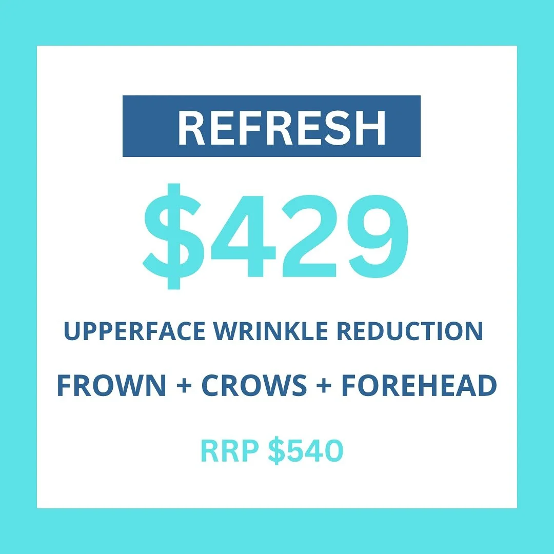 Smooth your fine lines and wrinkles with our Refresh Package 🩵🤍
.

To Book now use our book now button 🩵
.

Disclaimer: It is required to be aware that risks and side effects are associated with every procedure. Every clients journey is different 