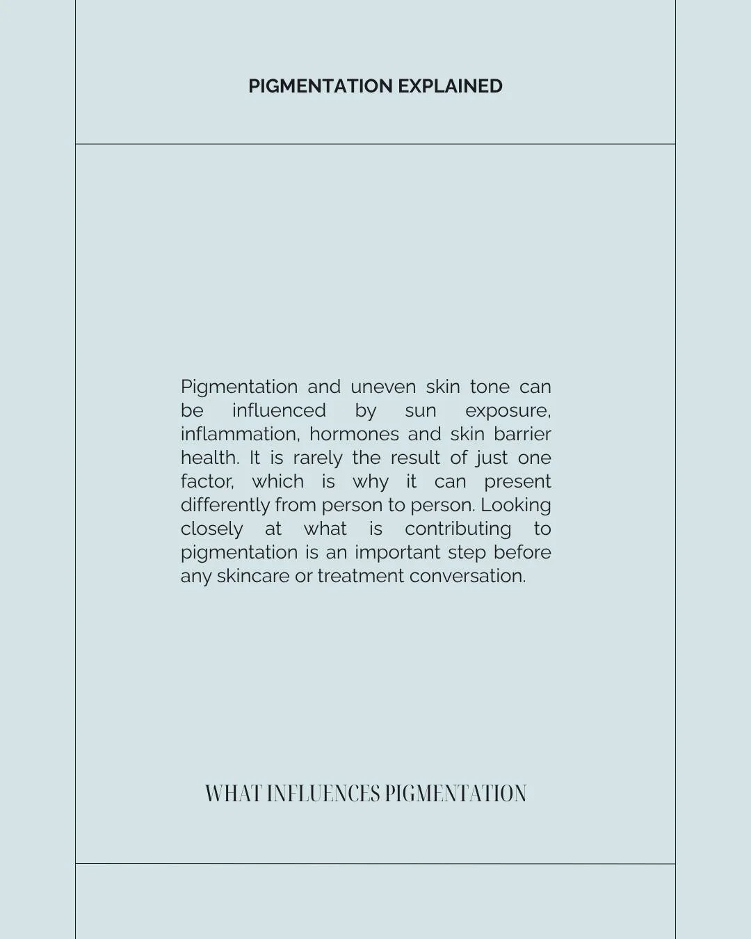 Pigmentation is one of the concerns our team discusses most frequently in skin consultations, and it is also one of the most commonly misunderstood.
ㅤ
Uneven skin tone and pigmentation changes are rarely the result of a single factor. At a clinical l