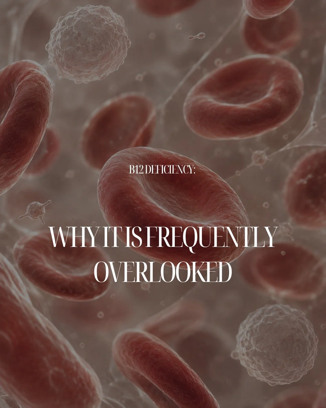 B12 deficiency and why it is frequently overlooked.
ㅤ
Vitamin B12 is essential for the production of red blood cells, neurological function, and DNA synthesis. It is found almost exclusively in animal products, which makes deficiency particularly com