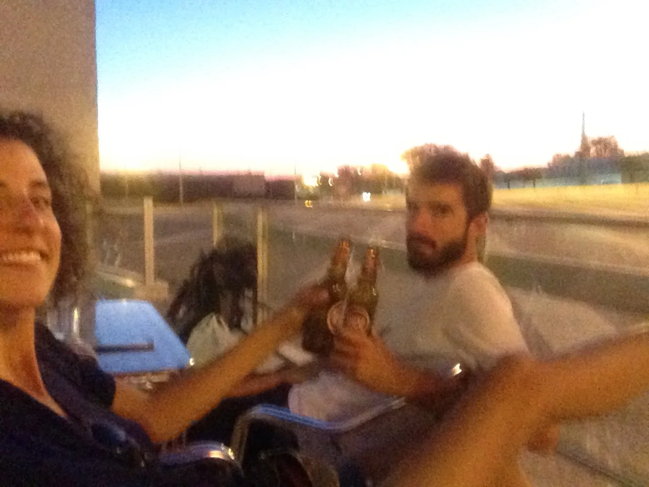And, to not break the tradition, a very blurry picture of our first Super Bock in Portuguese territory. In Elvas, where we were already too close to our destination to camp and from where my parents picked us up!