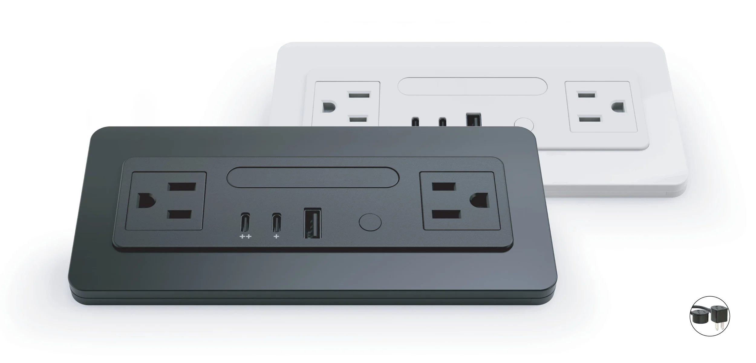 Nonstop Terminal 1A hotel guestroom power outlet with dual USB-C and USB-A charging