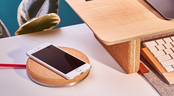 Wireless Charging Pad with Cork Finish by Grovemade