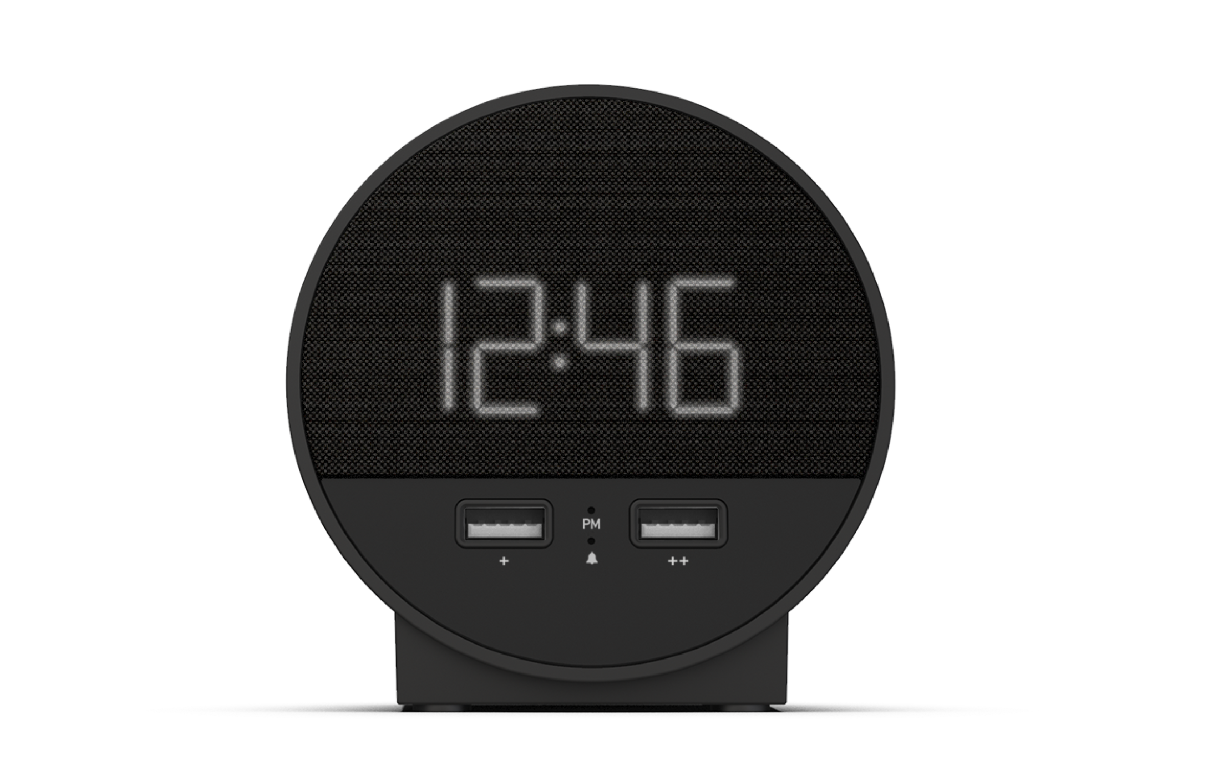 Modern Hotel Alarm Clock with Dual USB Charging Outlets Nonstop