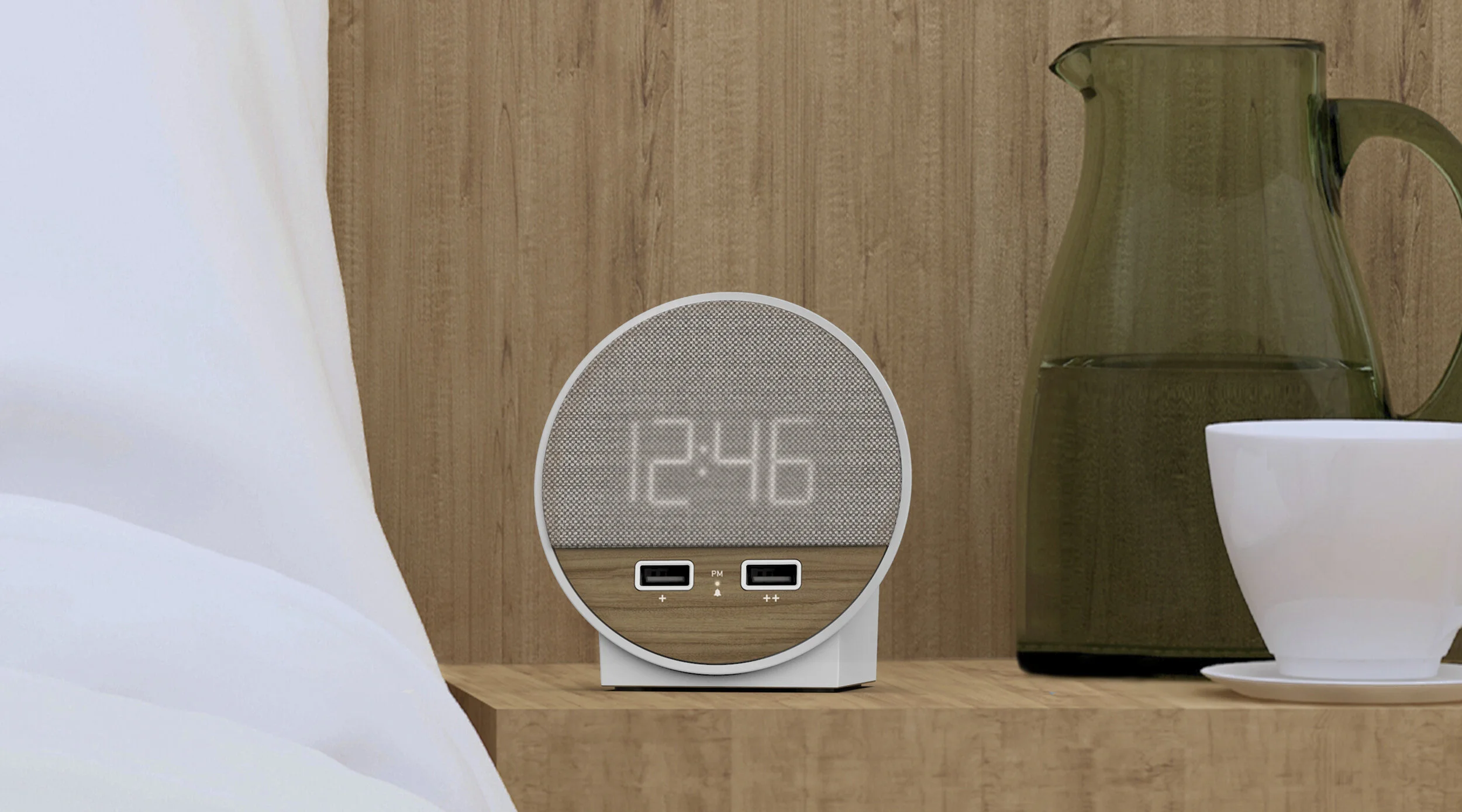 Modern Hotel Alarm Clock with Dual USB Charging Outlets - Now with USB ...