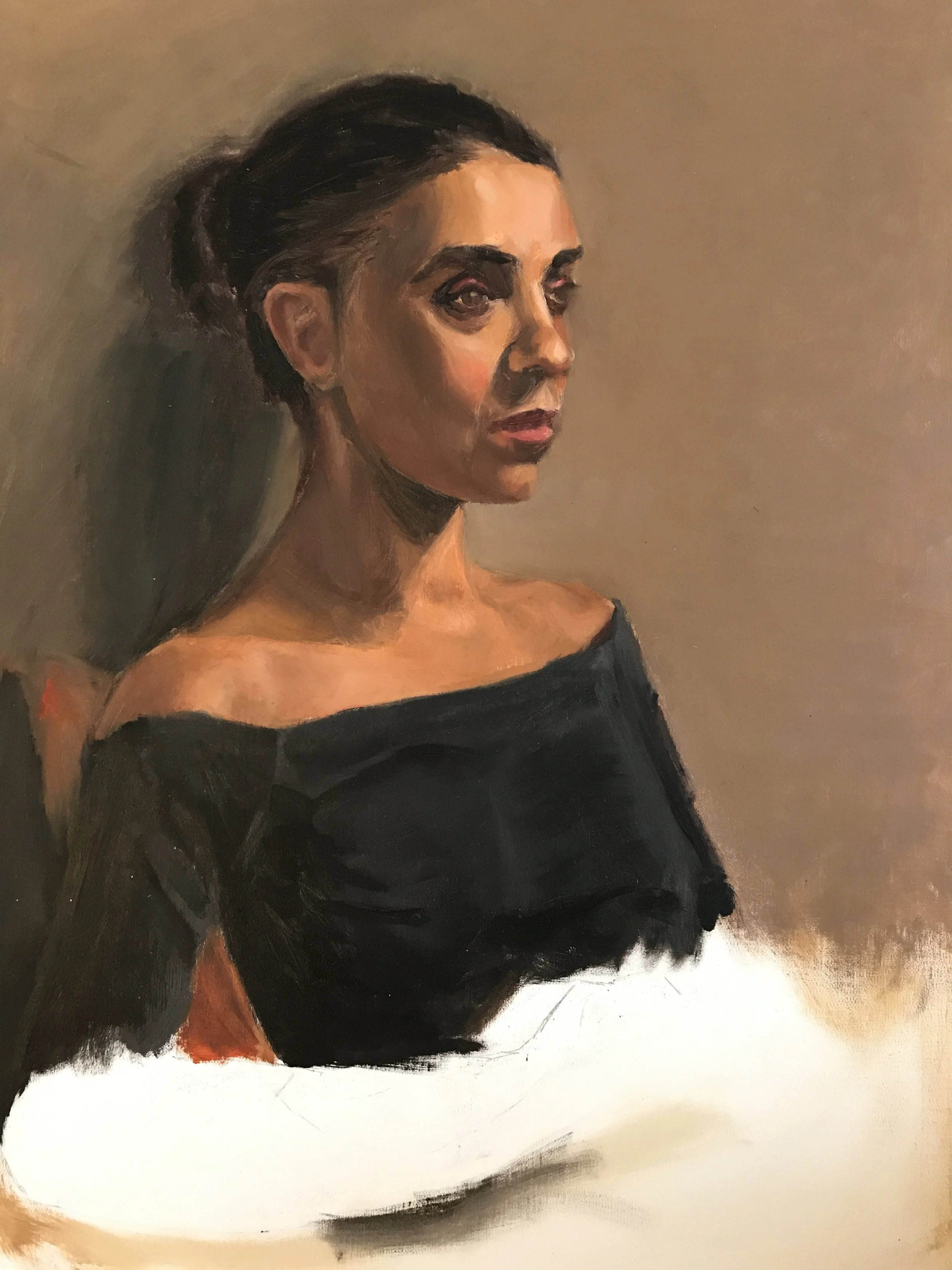 Trapeze artist, oil on canvas 18" x 24". 