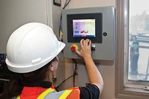 Fig. 2 — Batch operator using CarbonCure’s HMI interface. (Courtesy of CarbonCure Technologies)