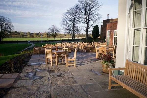 The terrace at the architect, overlooking chester racecourse