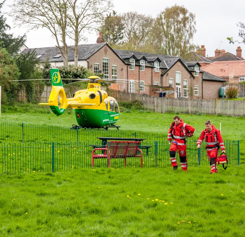 The Air Ambulance in Barry's Meadow