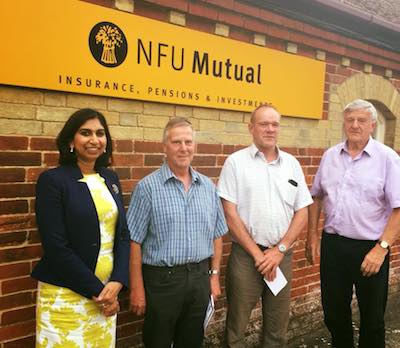 Suella with local NFU members