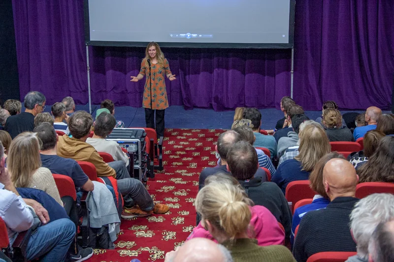 Lee Craigie answering questions after the film